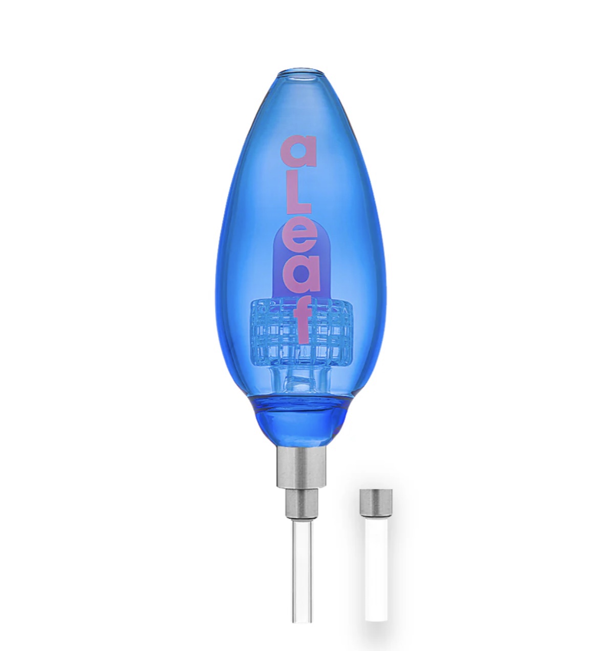 AL Glass Straw Colored Bulb w/ Matrix Perc 7" / Blue Pink